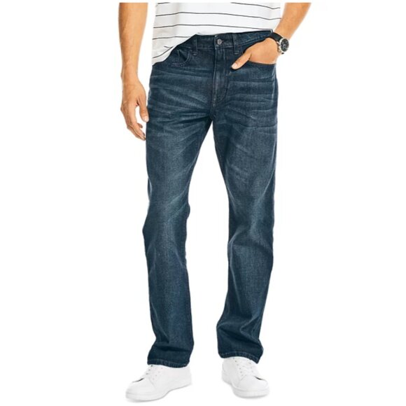 Nautica Men's Vintage Straight-Fit Stretch Denim 5-Pocket Jeans 34x30